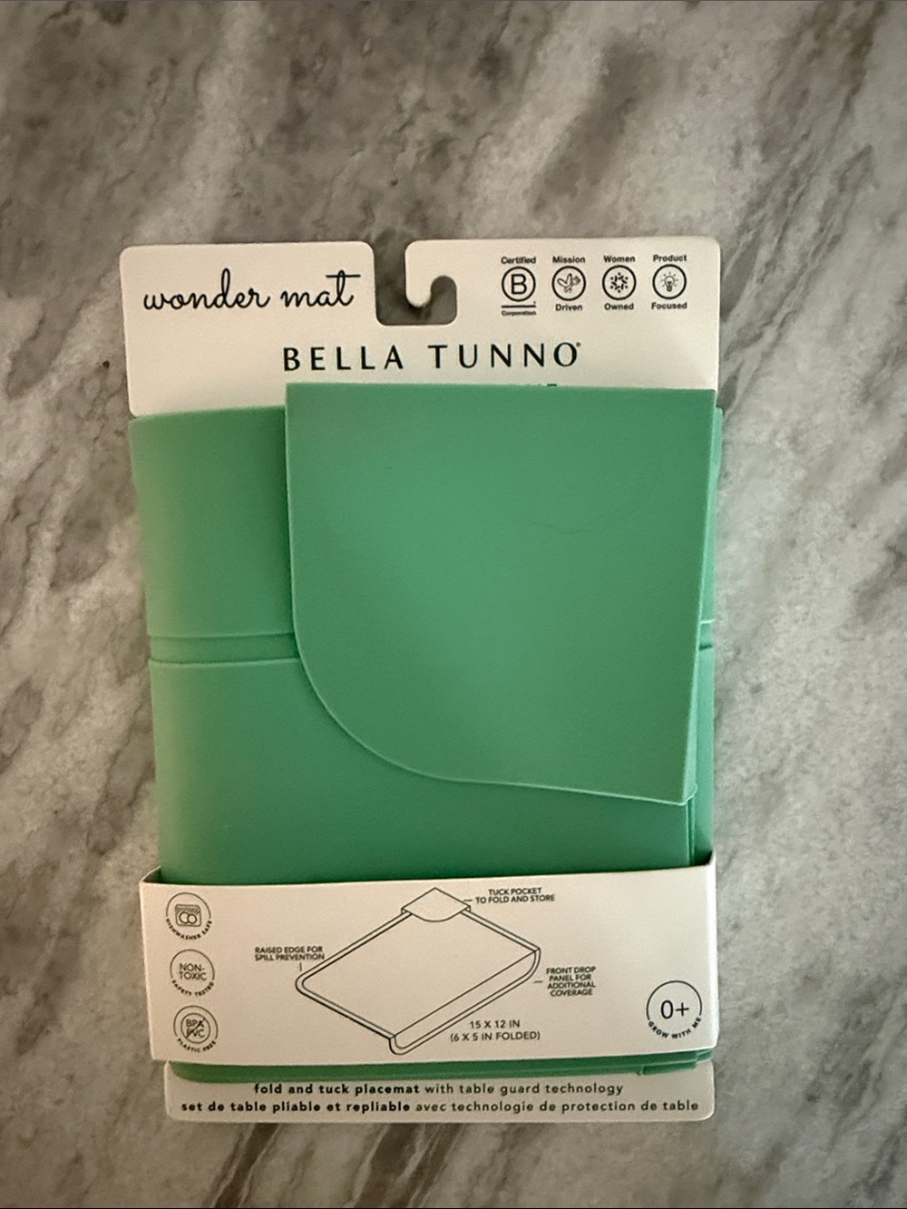 Bella Tunno Kids Fold & Tuck Silicone Placemat - Seafoam Green